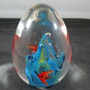 Murano Aquarium Fish Blown Glass Paperweight